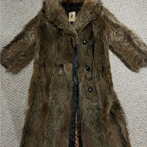 Luxurious Real Fur Brown Coat